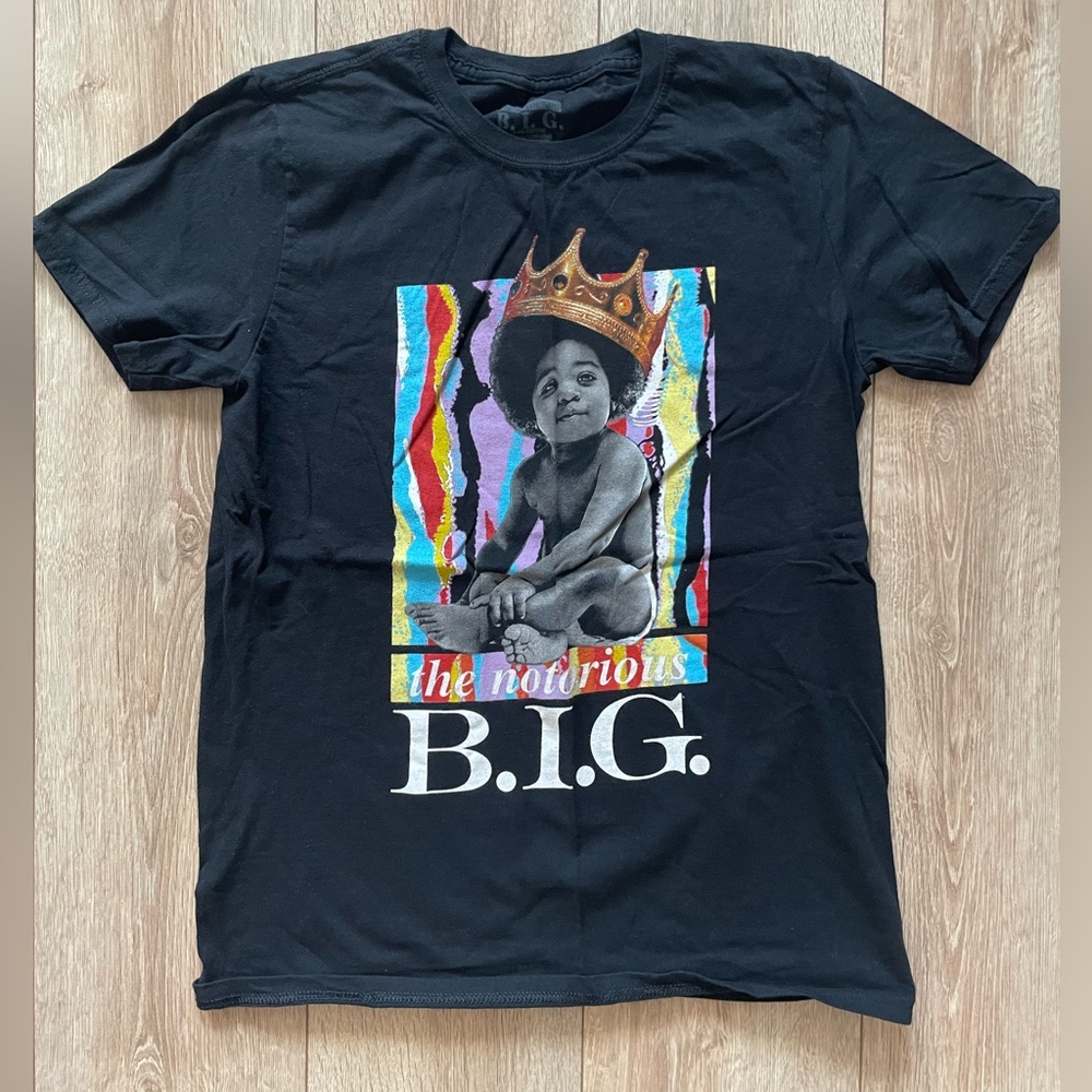 Biggie Graphic T-Shirt Black Size M Pre-Owned